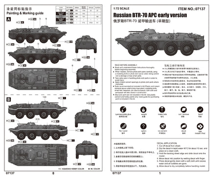 1/72 Trumpeter Russian BTR-70 APC Early Version - 07137