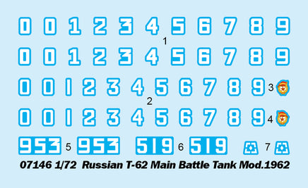 1/72 Trumpeter Russian T-62 Main Battle Tank Mod.1962 - 07146