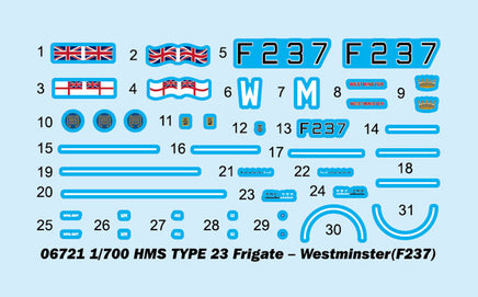 1/700 Trumpeter HMS Type 23 Frigate – Westminster(F237) - 06721