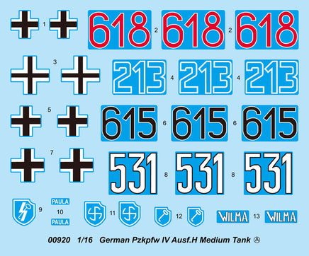 1/16 Trumpeter German Pzkpfw Iv Ausf.H Medium Tank - 00920