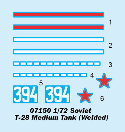 1/72 Trumpeter Soviet T-28 Medium Tank (Welded) - 07150