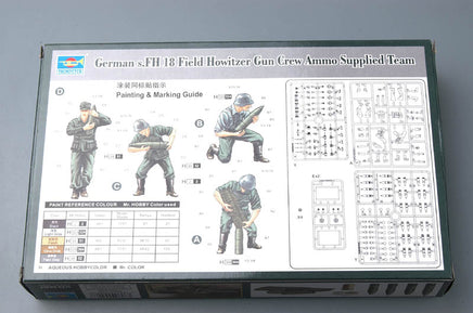 1/35 Trumpeter German s.FH 18 Field Howitzer Gun Crew Ammo Supplied Team - 00426