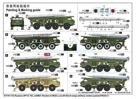 1/72 Trumpeter Russian 9P113 TEL w/9M21 Rocket - 07179