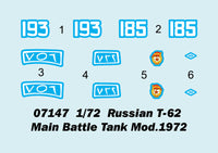 1/72 Trumpeter Russian T-62 Main Battle Tank Mod.1972 - 07147