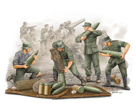 1/35 Trumpeter German s.FH 18 Field Howitzer Gun Crew Ammo Supplied Team - 00426