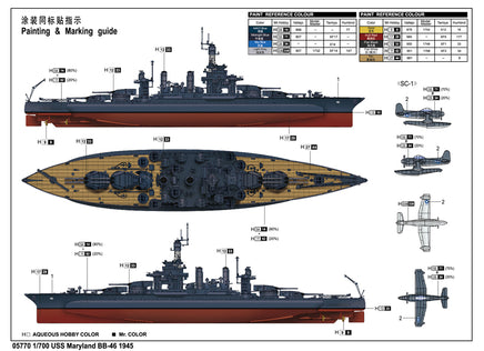 1/700 Trumpeter USS Maryland BB-46 1945 - 05770