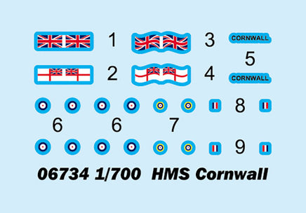 1/700 Trumpeter HMS Cornwall - 06734