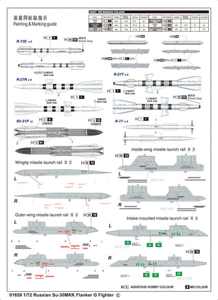 1/72 Trumpeter Russian Su-30MKK Flanker G - 01659
