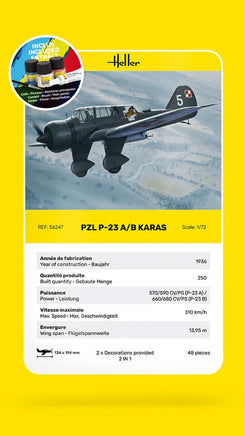 1/72 Heller PZL-23 Karas STARTER KIT - MPM Hobbies