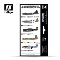 Vallejo 17ml Set of 8 US Army Air Corps European Theater Operations (ETO) WWII - 71182