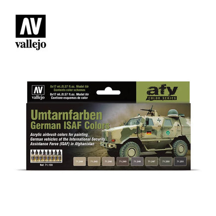 Vallejo 17ml Set of 8 Umtarnfarben German ISAF Colors - 71159 - MPM Hobbies