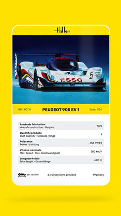1/24 Heller Peugeot 905 EV 1 - MPM Hobbies