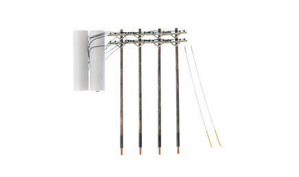 O Scale Woodland Pre-Wired Poles - Double Crossbar 2281