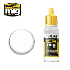 A.Mig-0050 ACRYLIC COLOR Matt White - MPM Hobbies