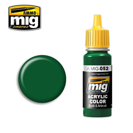 A.Mig-0052 ACRYLIC COLOR Deep Green - MPM Hobbies