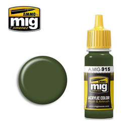 A.Mig-0915 ACRYLIC COLOR Dark Green - MPM Hobbies