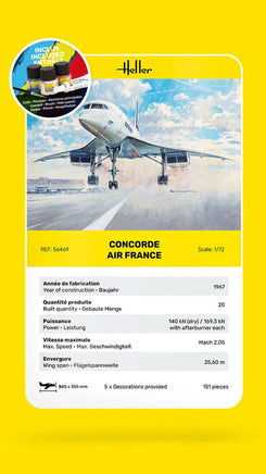 1/72 Heller Concorde Air France STARTER KIT - MPM Hobbies