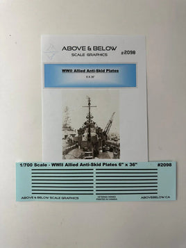 1/700 Above & Below Decals WWII Anti-Skid Plates 6x36