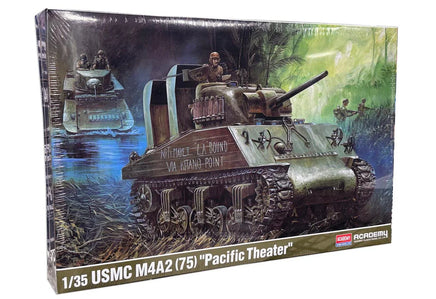 1/35 Academy USMC M4A2 (75) Pacific theater Plastic Model Kit - MPM Hobbies