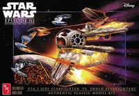 1/48 AMT Star Wars The Phantom Menace Jedi Starfighter vs Droid Fighters Plastic Model Kit