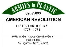 Armies In Plastic - American Revolution - British Artillery 1776 - 1781 #5800 - MPM Hobbies