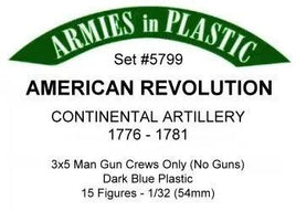 Armies In Plastic - American Revolution - Continental Artillery 1776 - 1781 #5799 - MPM Hobbies