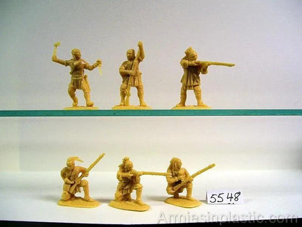 Armies In Plastic - French & Indian War 1754 -1763 Northeastern Woodland Indians - Set #2 (Cranberry) #5548A - MPM Hobbies