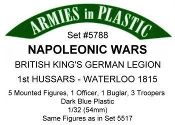 Armies In Plastic - Napoleonic Wars - British King's German Legion 1st Hussars - Waterloo 1815 #5788 - MPM Hobbies