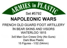 Armies In Plastic - Napoleonic Wars - French Old Guard Foot Artillery In Bear Skins And Visors - Waterloo 1815 #5792 - MPM Hobbies