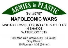 Armies In Plastic - Napoleonic Wars - King's German Legion Foot Artillery In Shakos - Waterloo 1815 #5797 - MPM Hobbies
