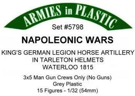 Armies In Plastic - Napoleonic Wars - King's German Legion Horse Artillery In Tarleton Helmets- Waterloo 1815 #5798 - MPM Hobbies