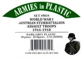 Armies In Plastic - World War I - Austrian Sturbattalion Assault Troops 1916-1918 #5810 - MPM Hobbies