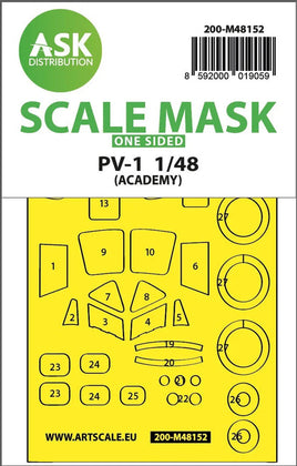 1/48 Art Scale PV-1 Ventura one-sided express fit mask for Academy