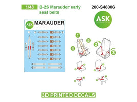 1/48 Art Scale B-26 Marauder early seat belts - 3D 3Ded decals by ASK