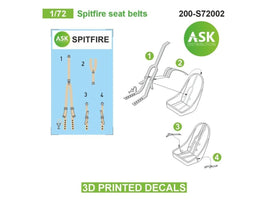 1/72 Art Scale Spitfire seat belts - 3D 3Ded decals by ASK