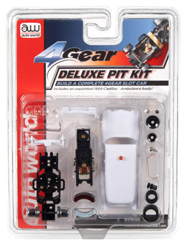 Auto World 4 Gear Deluxe Pit Kit (w/1959 Cadillac Ambulance Body) HO Scale 115 - MPM Hobbies