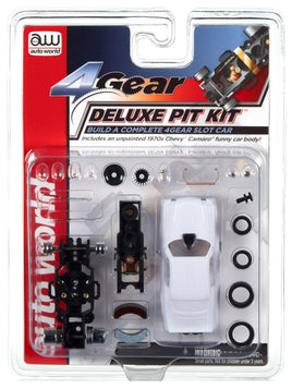 Auto World 4 Gear Deluxe Pit Kit (w/1970s Chevy Camaro Funny Car Body) HO Scale 109 - MPM Hobbies