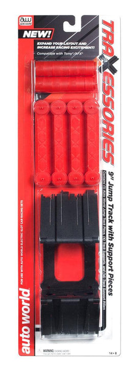 Auto World 9" Jump Track With Support Pieces HO Scale #100 - MPM Hobbies
