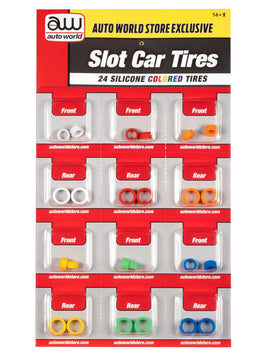Auto World Colored Silicone Replacement Tires 4Gear (24 Tires) HO Scale #161 - MPM Hobbies