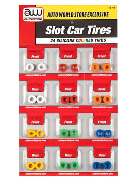 Auto World Colored Silicone Replacement Tires Super III (24 Tires) HO Scale #162 - MPM Hobbies