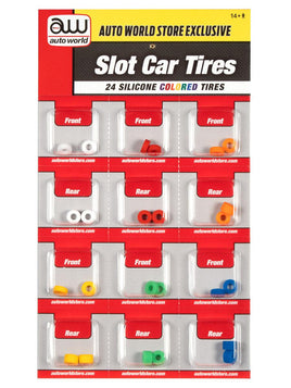 Auto World Colored Silicone Replacement Tires Thunderjet (24 Tires) HO Scale #159 - MPM Hobbies