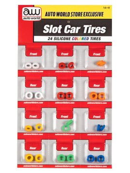 Auto World Colored Silicone Replacement Tires Xtraction (24 Tires) HO Scale #160 - MPM Hobbies