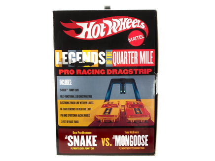 Auto World Hot Wheels Legends Of The Quarter Mile Snake Vs Mongoose 13' Dragstrip Race Set HO Scale #330 - MPM Hobbies