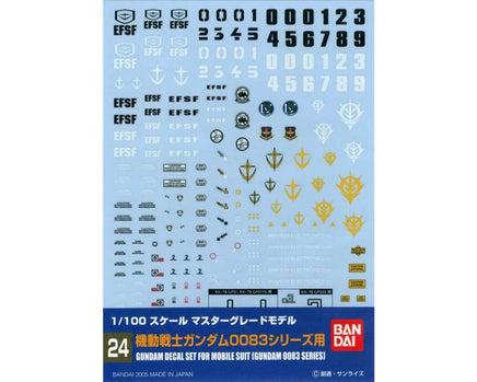 Bandai GD-24 MG Gundam 0083 Multi-Use Waterslide Decals - 134151 - MPM Hobbies