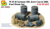 1/16 Classy Hobby WWII German 20L Jerry Can & 200L Fuel Drum Set.