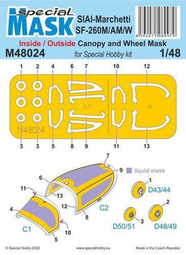 1/48 Special Hobby SIAI-Marchetti SF-260M/AM/W INSIDE/OUTSIDE MASK
