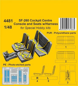 1/48 CMK SF-260 Cockpit Centre Console and Seats w/Harness / for SH kits