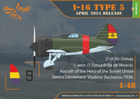 1/48 Clear Prop I-16 type 5 (in the sky of Spain early version) - MPM Hobbies