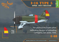 1/48 Clear Prop I-16 type 5 (in the sky of Spain early version) - MPM Hobbies