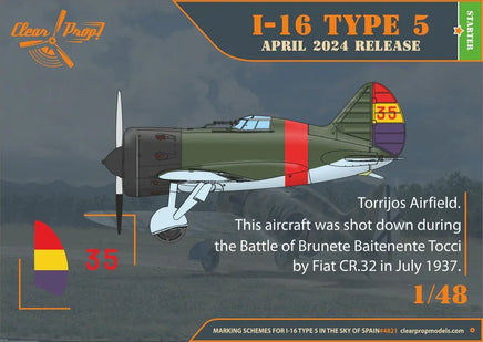1/48 Clear Prop I-16 type 5 (in the sky of Spain early version) - MPM Hobbies